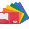 Pocket Folders|JAM Paper Heavy Duty 2 Pocket Folder, Plastic, Assorted Primary Colors, 12/Pack (383Hrgbyopb)
