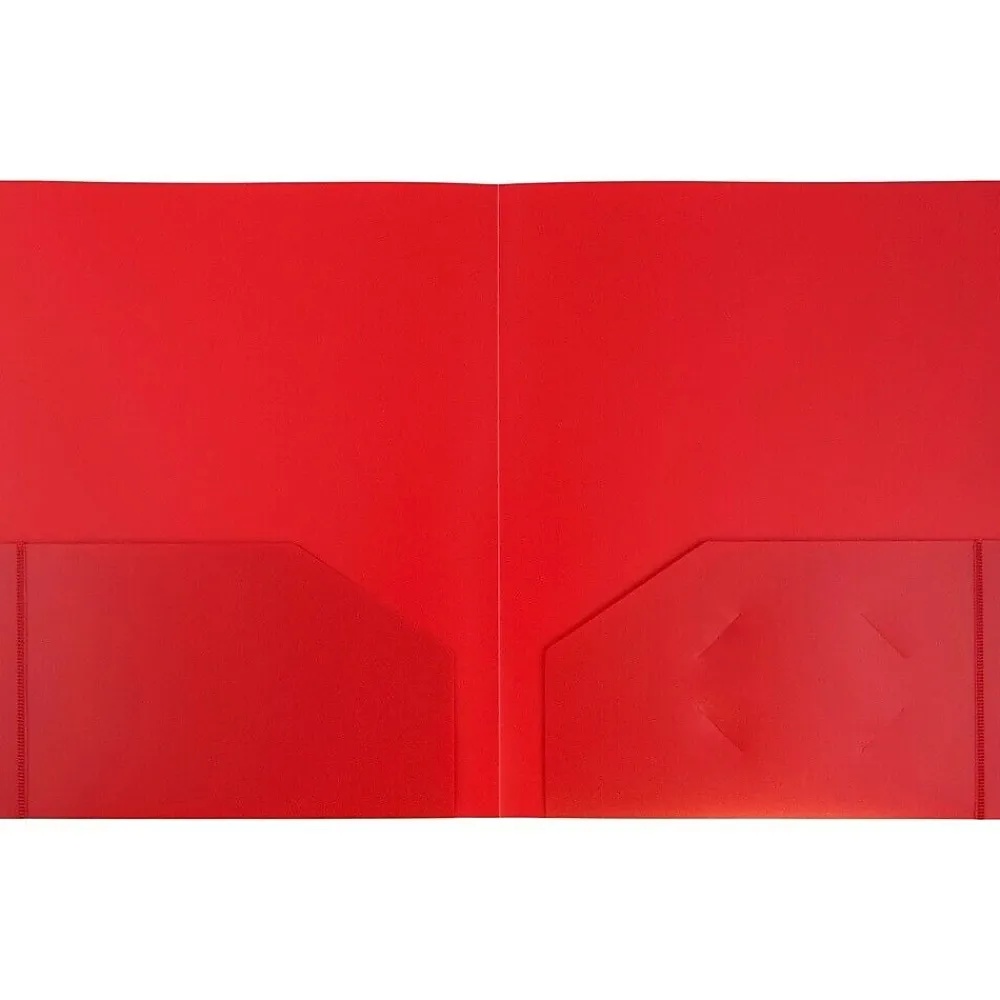 Pocket Folders|JAM Paper Heavy Duty 2 Pocket Folder, Plastic, Assorted Primary Colors, 12/Pack (383Hrgbyopb)