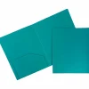 Pocket Folders|JAM Paper Heavy Duty 2-Pocket Folder, Teal Blue, 6/Pack (383hted)
