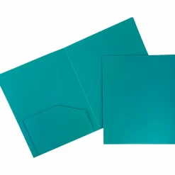 Pocket Folders|JAM Paper Heavy Duty 2-Pocket Folder, Teal Blue, 6/Pack (383hted)
