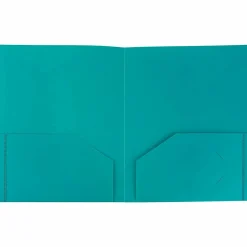 Pocket Folders|JAM Paper Heavy Duty 2-Pocket Folder, Teal Blue, 6/Pack (383hted)