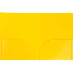 Pocket Folders|JAM Paper Heavy Duty 2-Pocket Plastic Folders, , 6/Pack (383HYED) Yellow