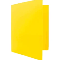 Pocket Folders|JAM Paper Heavy Duty 2-Pocket Plastic Folders, , 6/Pack (383HYED) Yellow