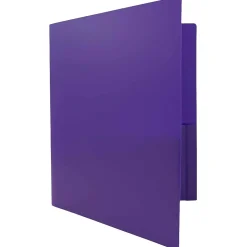 Pocket Folders|JAM Paper Heavy Duty Two-Pocket Plastic Folders, Purple, 6/Pack (383NPURPLED)