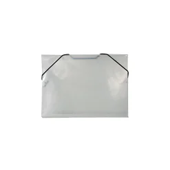 JAM Plastic Portfolio Case with Elastic Closure, Clear (334551)<JAM Paper Online