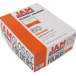 Pocket Folders|JAM Paper Laminated 2-Pocket Glossy Presentation Folders, , 25/Pack (385GORD) Orange