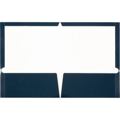 Pocket Folders|JAM Paper Laminated Two Glossy 2 Pocket Cardstock Presentation Folder, Navy Blue, 50/Box (5042523C)