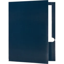Pocket Folders|JAM Paper Laminated Two Glossy 2 Pocket Cardstock Presentation Folder, Navy Blue, 50/Box (5042523C)