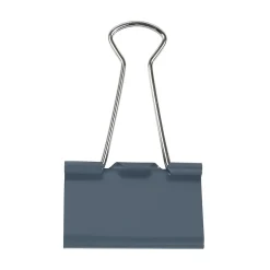 Clips & Fasteners|JAM Paper Large Binder Clips, 1" Capacity, Grey, 12 Clips/Pack (340BCGY) Gray