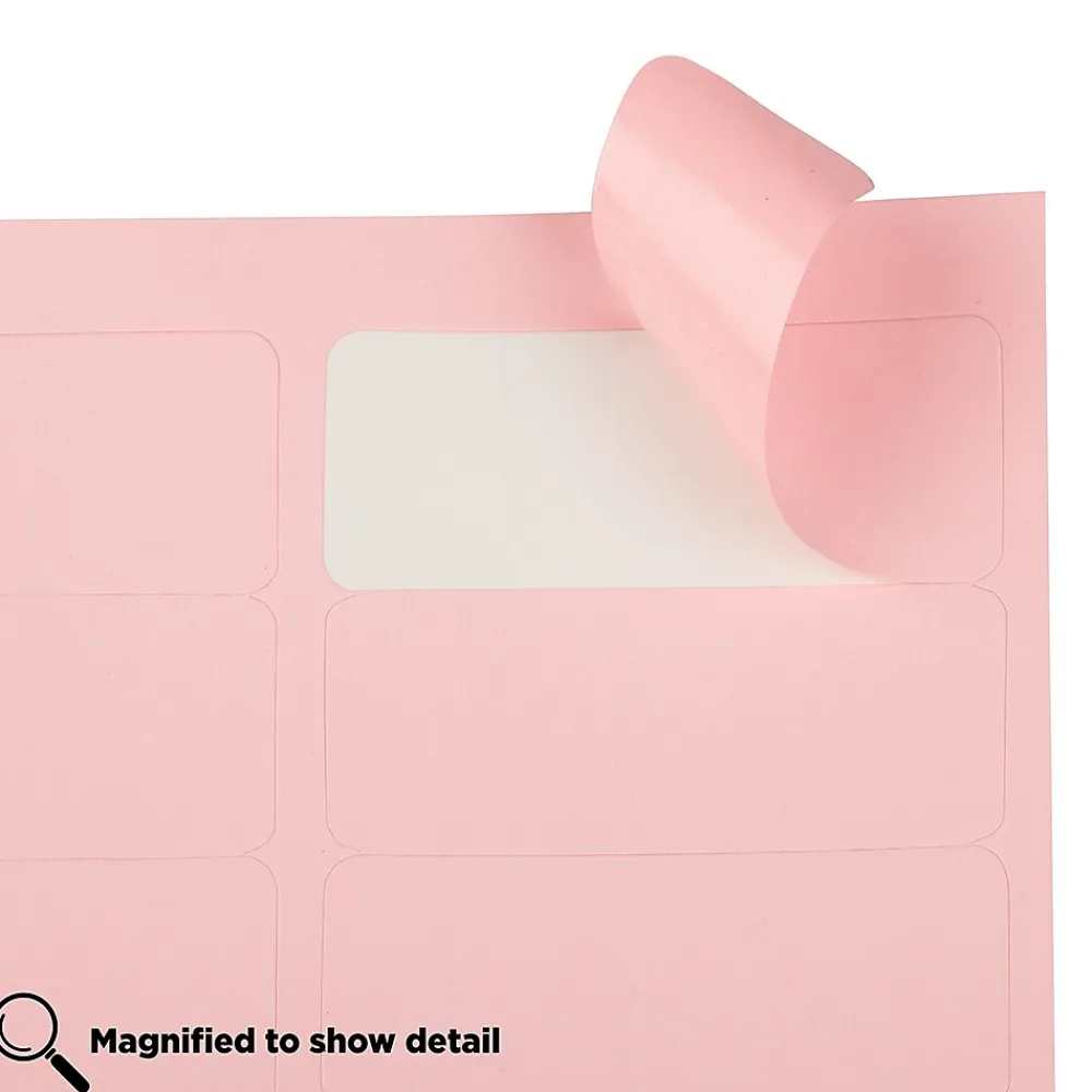 New JAM Paper Laser/Inkjet Address Label, 1" x 2 5/8", , 30 Labels/Sheet, 4 Sheets/Pack (4052895) Baby Pink