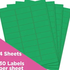 Discount JAM Paper Laser/Inkjet Mailing Address Label, 1" x 2 5/8", , 30 Labels/Sheet, 4 Sheets/Pack (302725772) Green