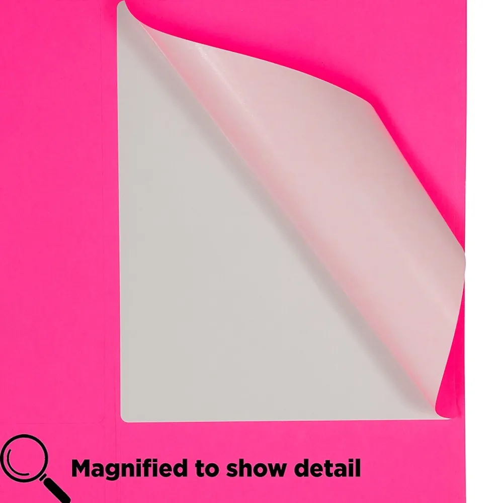Sale JAM Paper Laser/Inkjet Shipping Labels, 4" x 5", , 4 Labels/Sheet, 30 Sheets/Pack (354329165) Neon Pink
