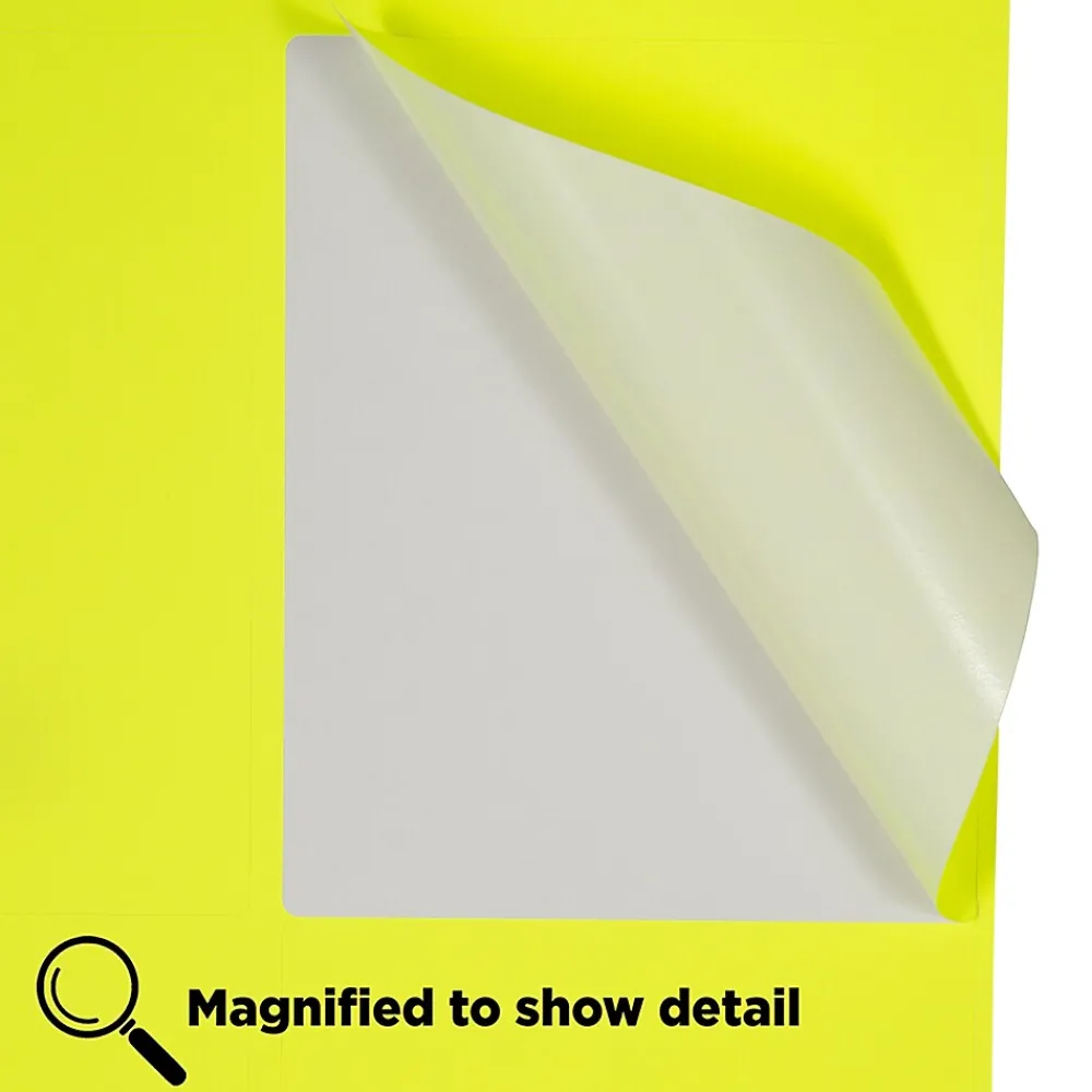 Hot JAM Paper Laser/Inkjet Shipping Labels, 4" x 5", , 4 Labels/Sheet, 30 Sheets/Pack (354329153) Neon Yellow