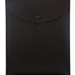 Best JAM Paper ® Leather Portfolio Open End Envelope with Button and String, 9.5 x 12.5, Black, Sold Individually (CF65LBL)