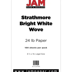 Resume Paper*JAM Paper ® Legal Strathmore 24lb Paper, 8.5 x 14, Bright White Wove, 100 Sheets/Pack (2203719135)