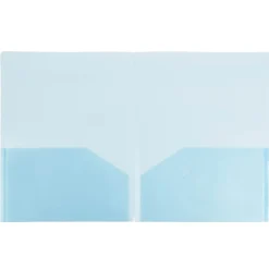Pocket Folders|JAM Paper Light Weight Two-Pocket Plastic Presentation Folders, Blue, 6/Pack (381BLUED)