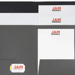 Pocket Folders|JAM Paper Linen 2-Pocket Folders, Multicolored, Assorted Business Colors, 6/Pack (24365119)