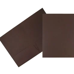 Pocket Folders|JAM Paper Linen 2-Pocket Presentation Folder, , 100/Carton (386LBRB) Chocolate Brown