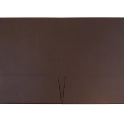 Pocket Folders|JAM Paper Linen 2-Pocket Presentation Folder, , 100/Carton (386LBRB) Chocolate Brown