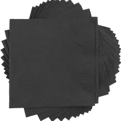JAM Paper Lunch Napkin, 2-ply, Black, 50 Napkins/Pack (6255620716)