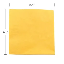 JAM Paper Lunch Napkin, 2-ply, Yellow, 50 Napkins/Pack (255621945)