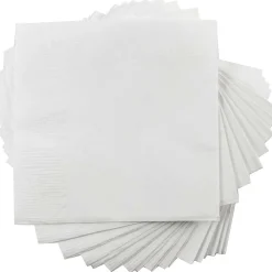 JAM Paper Medium Lunch Napkins, 2-Ply, White, 50 Napkins/Pack (6255620732)