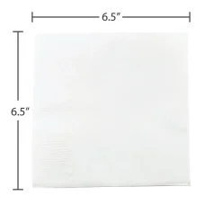 JAM Paper Medium Lunch Napkins, 2-Ply, White, 50 Napkins/Pack (6255620732)