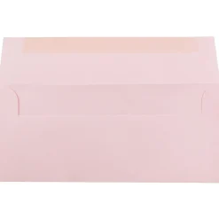 Discount JAM Paper Open End #10 Business Envelope, 4 1/8" x 9 1/2", Baby Pink, 50/Pack (2155777I)