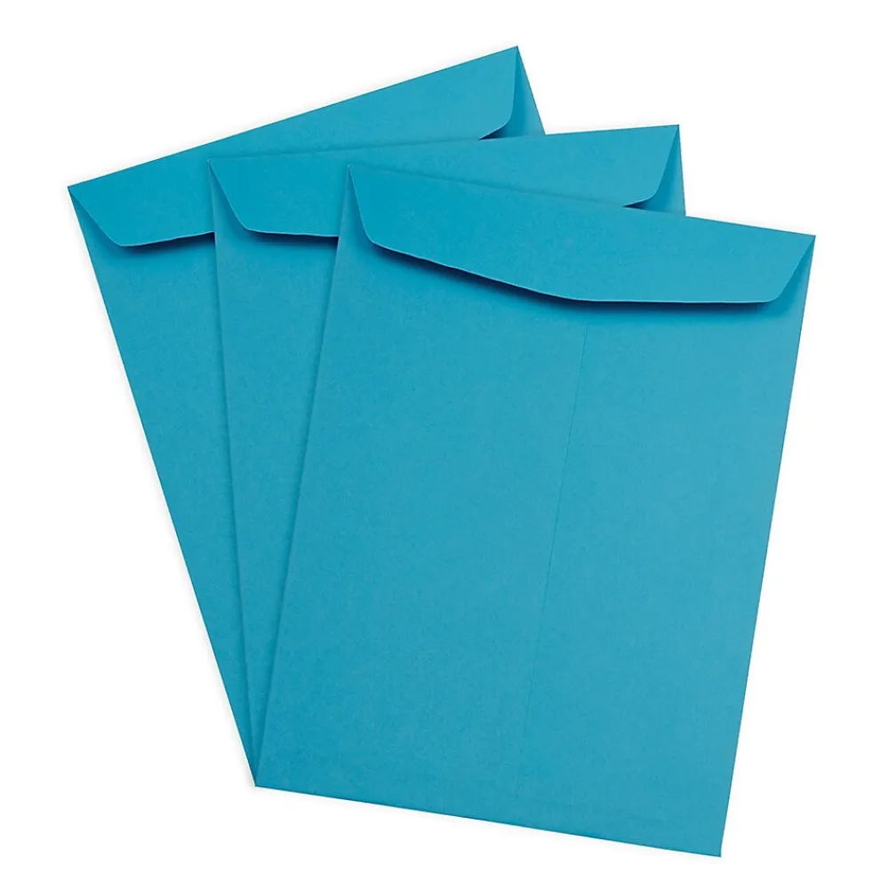 Discount JAM Paper Open End Catalog Envelope, 9" x 12", Blue, 100/Box (80386)