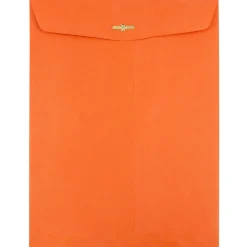 Discount JAM Paper Open End Clasp Catalog Envelope, 9" x 12", Orange, 100/Box (92938)
