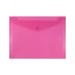 JAM Paper Plastic Envelopes with Snap Closure, Letter Size, Assorted Colors, 6/Pack (218S0RGBYPCL)