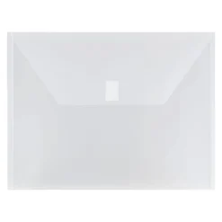 Clearance JAM Paper ® Plastic Envelopes with Hook & Loop Closure, Letter Size, Clear, 12/Pack (218V0CL)