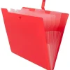 File Folders|JAM Paper Plastic File Folder with Snap Closure, 5 Pocket, 9"W x 11.5"H, Red (FF39783RE)