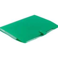 File Folders|JAM Paper Plastic File Folder with Snap Closure, 5 Pocket, 9"W x 11.5", Green (FF39783GR)