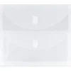 Outlet JAM Paper Plastic Multi-Pocket Envelopes with Hook & Loop, 2 Pockets, Letter Booklet, 9.5 x 11.5, Clear, 12/Pack (B35218)
