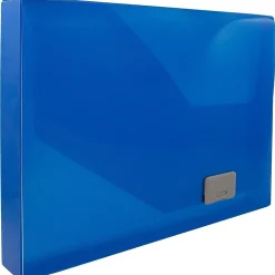 Plastic Portfolio Case with Buckle Closure, Dark Blue (32932769)<JAM Paper Online