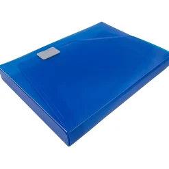 Plastic Portfolio Case with Buckle Closure, Dark Blue (32932769)<JAM Paper Online