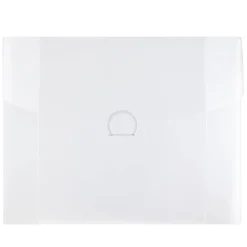 Plastic Portfolio Case with Circular Tuck Flap Closure, Clear Frost, 24/Carton (3788B)<JAM Paper New