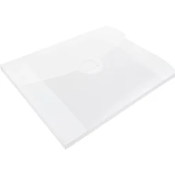 Plastic Portfolio Case with Circular Tuck Flap Closure, Clear Frost, 24/Carton (3788B)<JAM Paper New