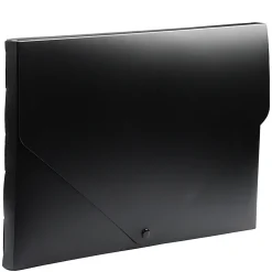 Plastic Portfolio Case with Snap Closure, Black (2254027)<JAM Paper Hot