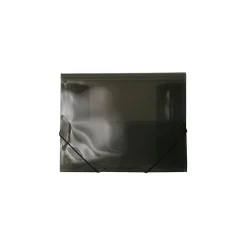 Plastic Portfolio Case with Elastic Closure, Smoke Grey (332534)<JAM Paper