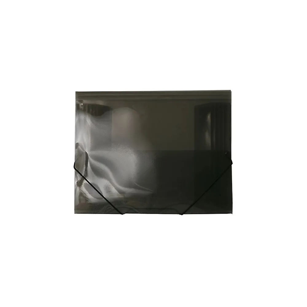Plastic Portfolio Case with Elastic Closure, Smoke Grey (332534)<JAM Paper