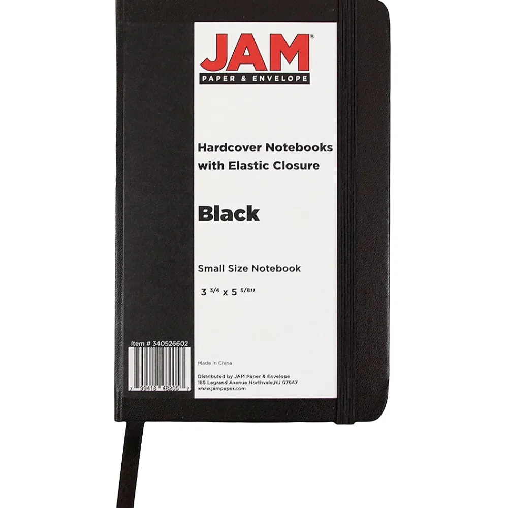 Notebooks|JAM Paper Pocket Notebook, 3.75" x 5.625", Narrow Ruled, 100 Sheets, Black (340526602)