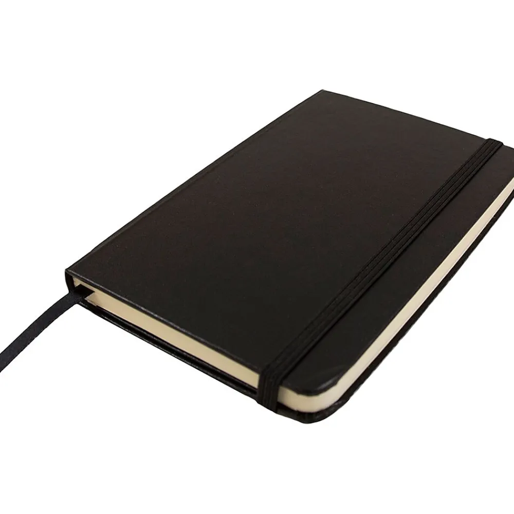 Notebooks|JAM Paper Pocket Notebook, 3.75" x 5.625", Narrow Ruled, 100 Sheets, Black (340526602)