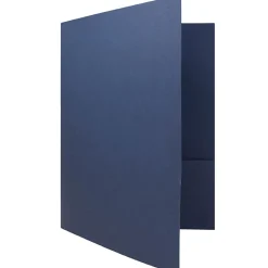 Pocket Folders|JAM Paper 2-Pocket Textured Linen Business Folders, Navy Blue, 50/Box (386LNAC)