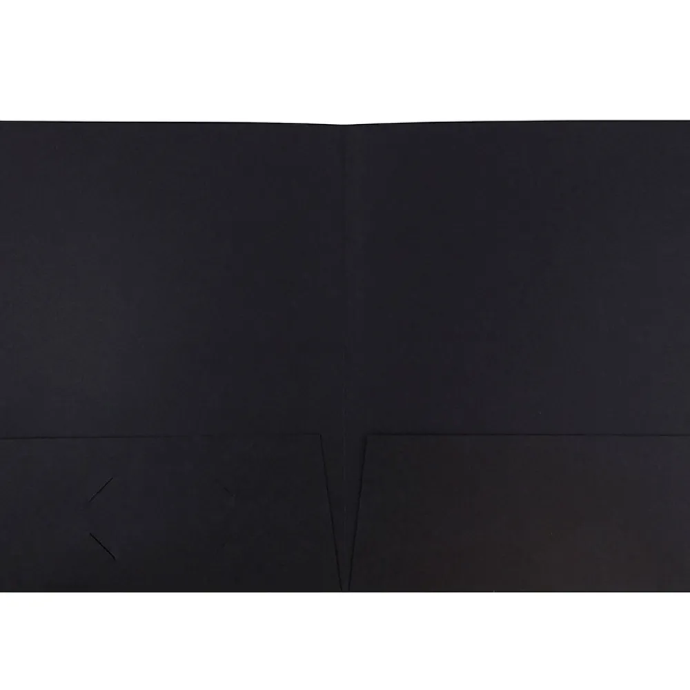 Pocket Folders|JAM Paper 2-Pocket Textured Linen Business Folders, , 25/Pack (386LBLA) Black
