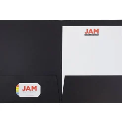 Pocket Folders|JAM Paper 2-Pocket Textured Linen Business Folders, , 25/Pack (386LBLA) Black
