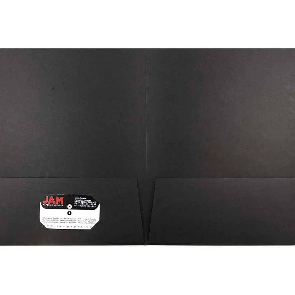Pocket Folders|JAM Paper 2-Pocket Textured Linen Business Folders, , 25/Pack (386LBLA) Black