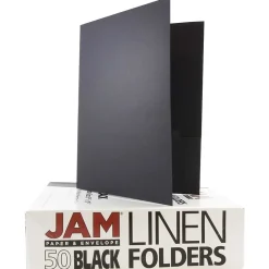 Pocket Folders|JAM Paper 2-Pocket Textured Linen Business Folders, , 25/Pack (386LBLA) Black