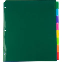 Dividers|JAM Paper Poly Dividers, 8-Tab, Assorted Colors, 6 Packs (375032922A)